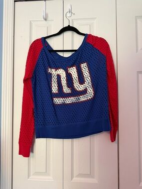NFL Blue Mesh Team Pullover with Red and White Accents